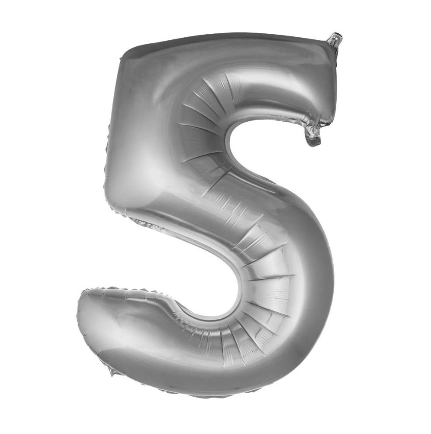 Folyo Balon Gümüş 5 34 İnç 76 Cm